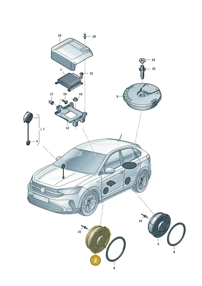6C0035454 — Volkswagen Taigo (2021-2025) diagram 2f0035350, position 2