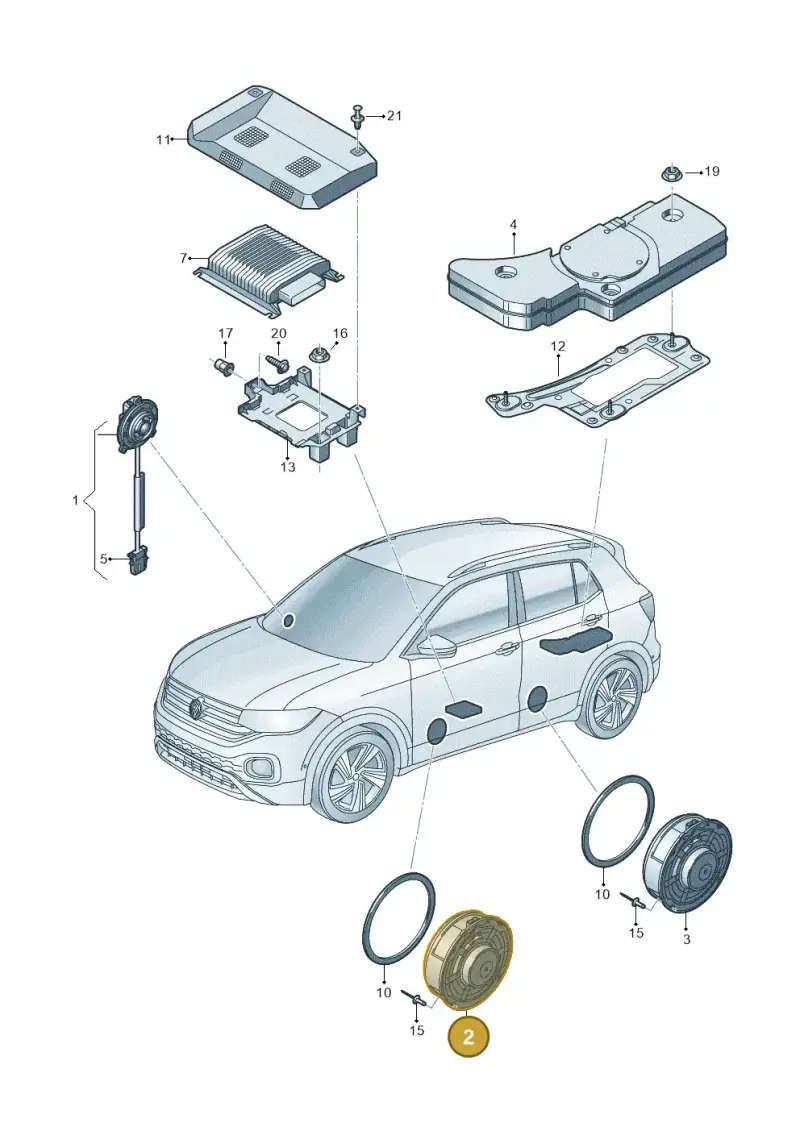 6C0035454 — Volkswagen T-Cross (2018-2025) diagram 587035035, position 2