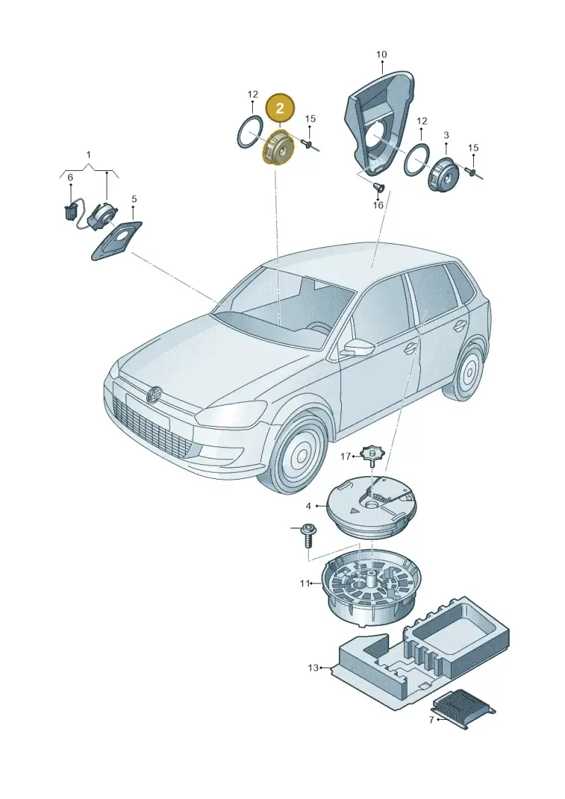 6C0035454 — Volkswagen Polo 1.4 BlueMotion (2014-2017) diagram 773035350, position 2