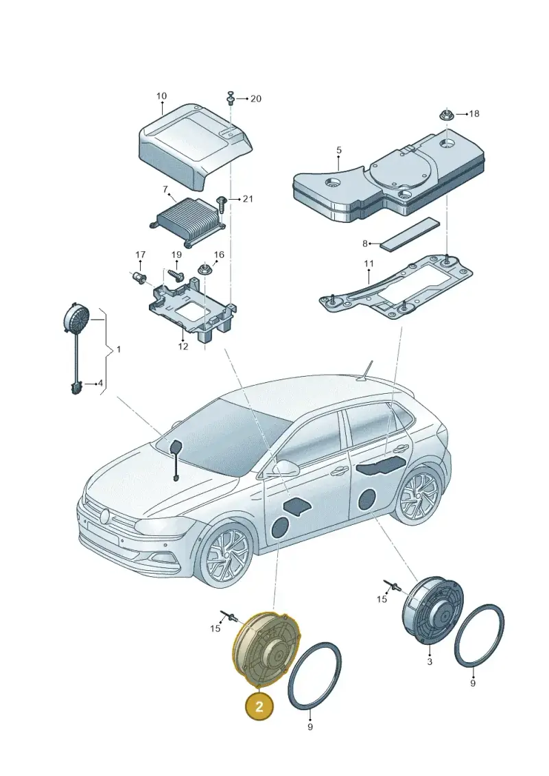 6C0035454 — Volkswagen Polo (2017-2025) diagram 837035350, position 2