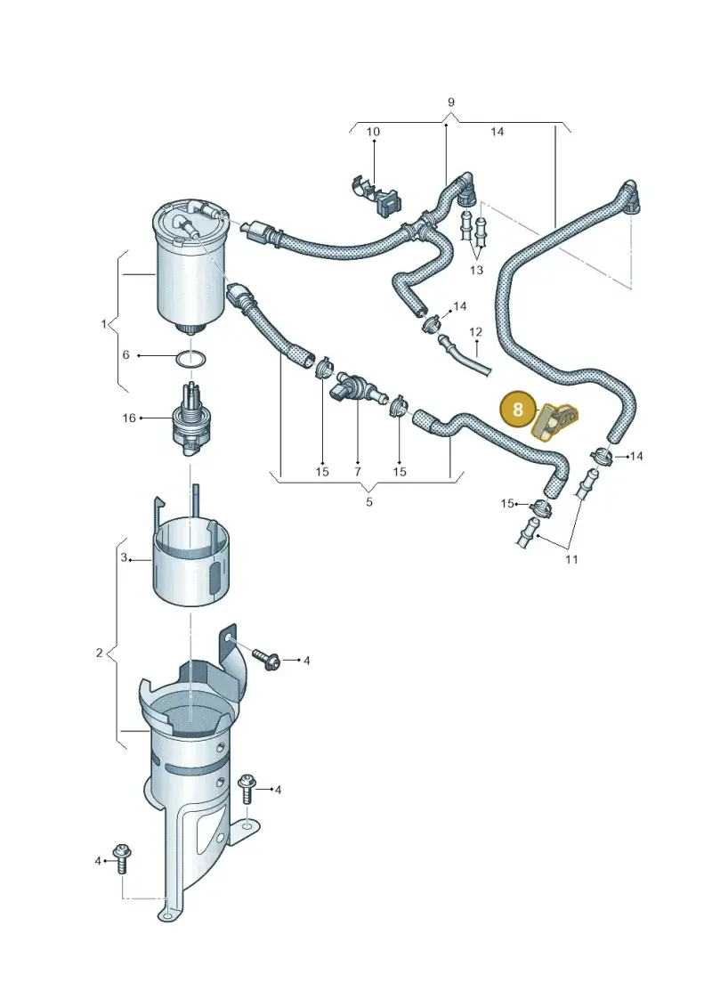 6C0133687 — Volkswagen Polo 1.4 BlueMotion (2014-2017) diagram 773127100, position 8