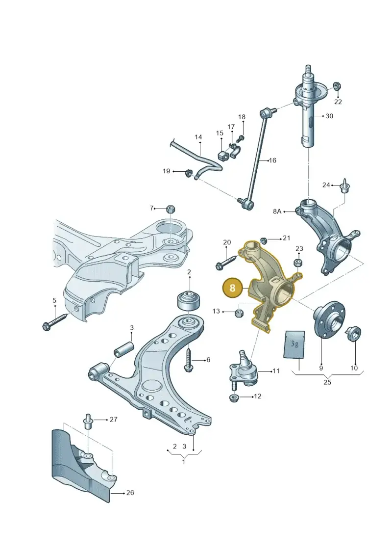 6C0407255A — Volkswagen New Polo (SVW) (2010-2019) diagram 756407000, position 8