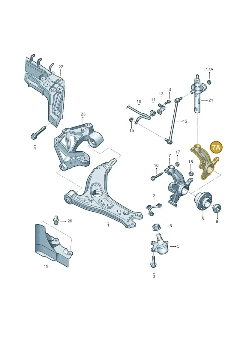 6C0407256A — Volkswagen Polo (2008-2009) diagram 253407100, position 7A