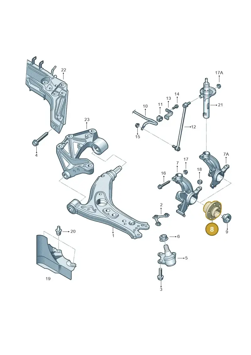 6C0407621 — Volkswagen Polo (2011-2014) diagram 253407100, position 8