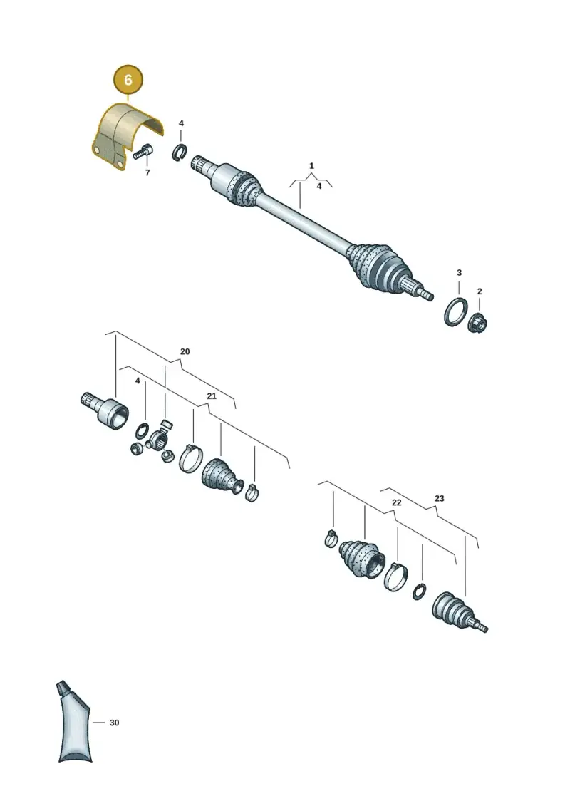 6C0407721 — Volkswagen Taigo (2021-2024) diagram 2f0407420, position 6