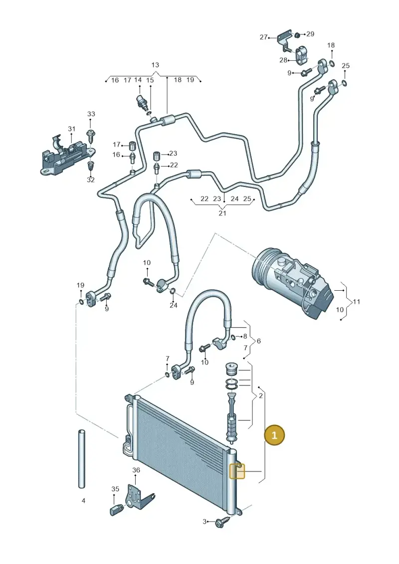6C0816411B — Volkswagen Polo 1.4 BlueMotion (2014-2017) diagram 747260410, position 1