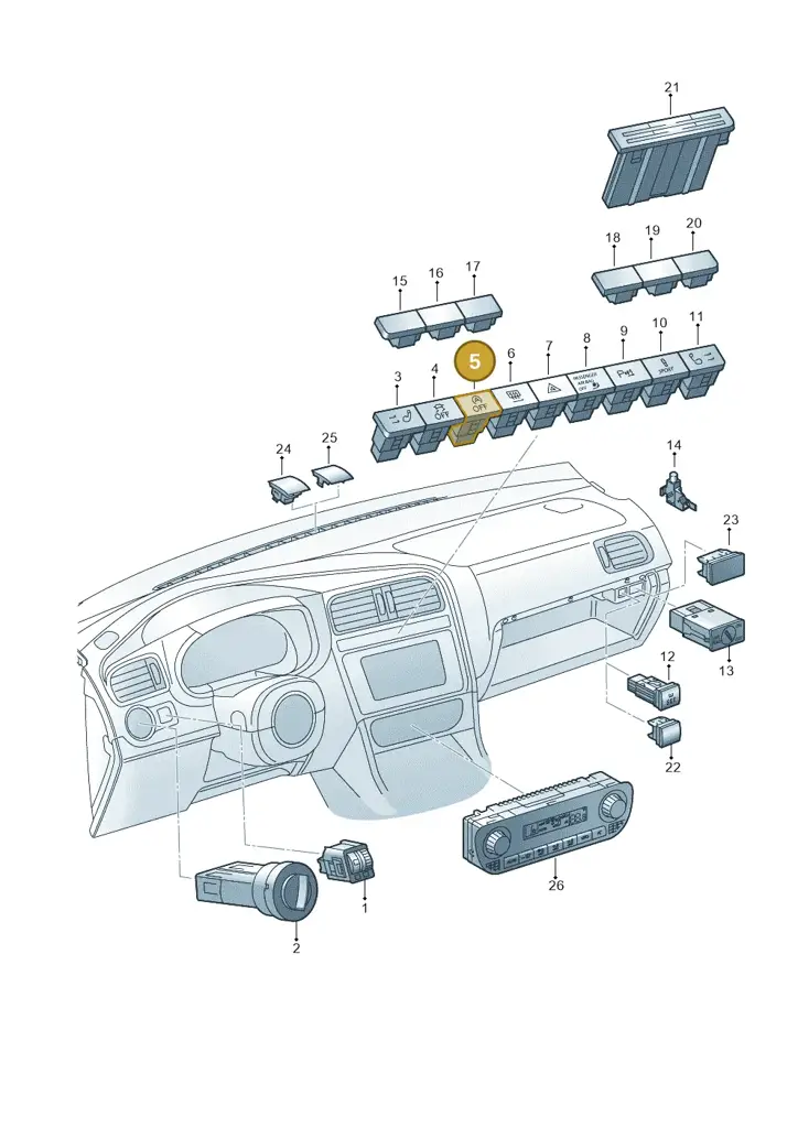 6C0905218AWHS — Volkswagen Polo 1.4 BlueMotion (2014-2017) diagram 773941500, position 5
