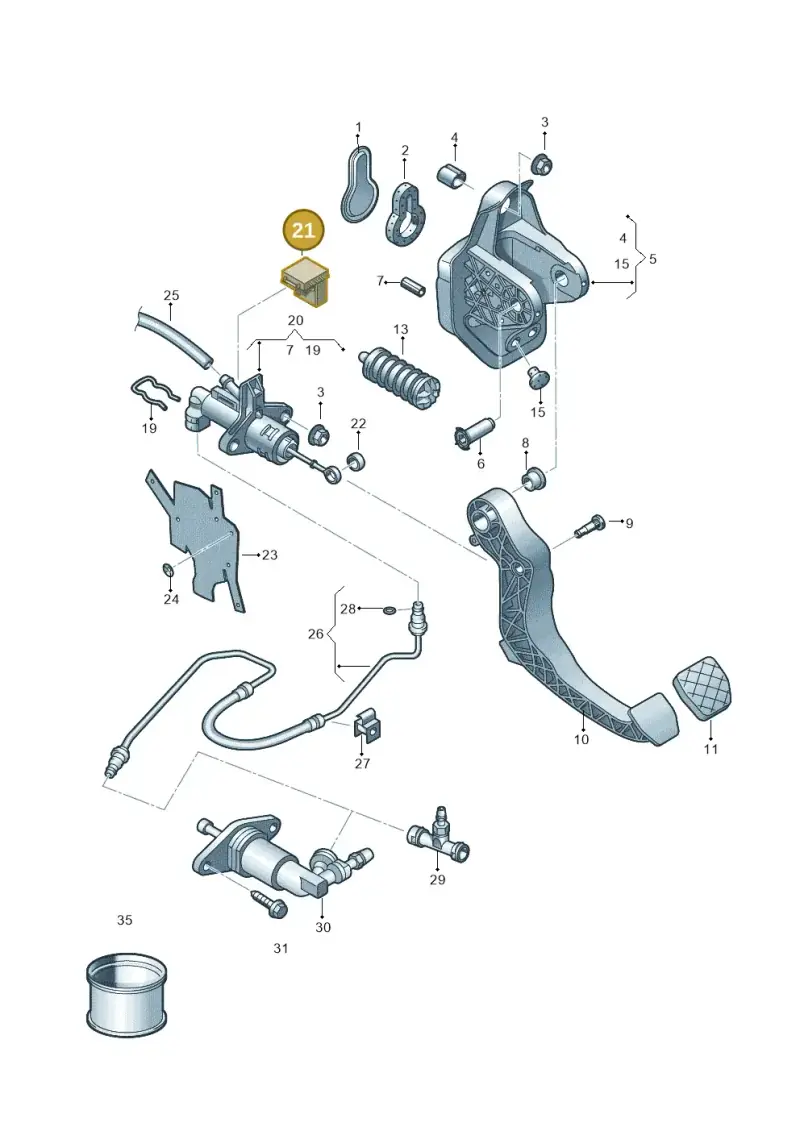 6C0927810A — Volkswagen Polo 1.4 BlueMotion (2014-2017) diagram 773721250, position 21