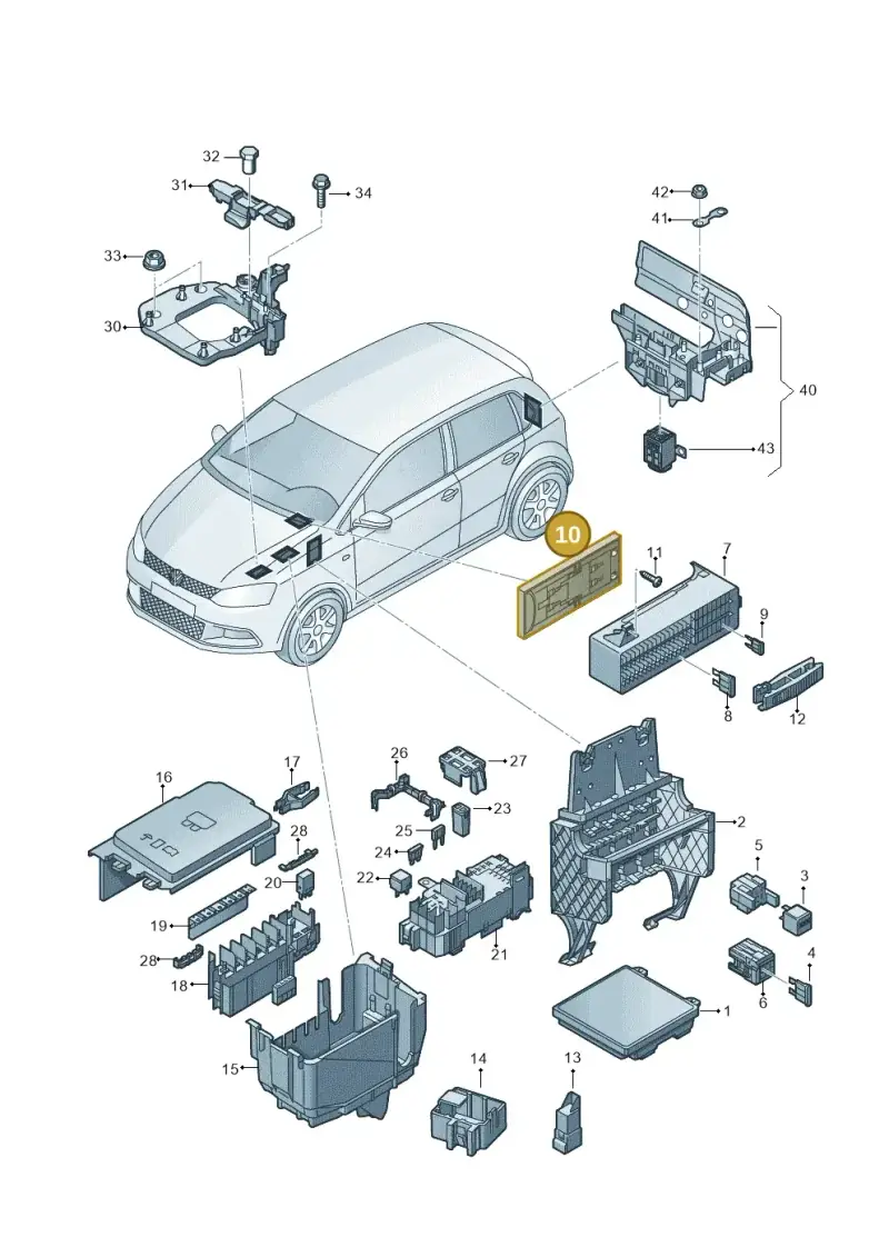 6C0937576 — Volkswagen Polo 1.4 BlueMotion (2014-2017) diagram 773937010, position 10