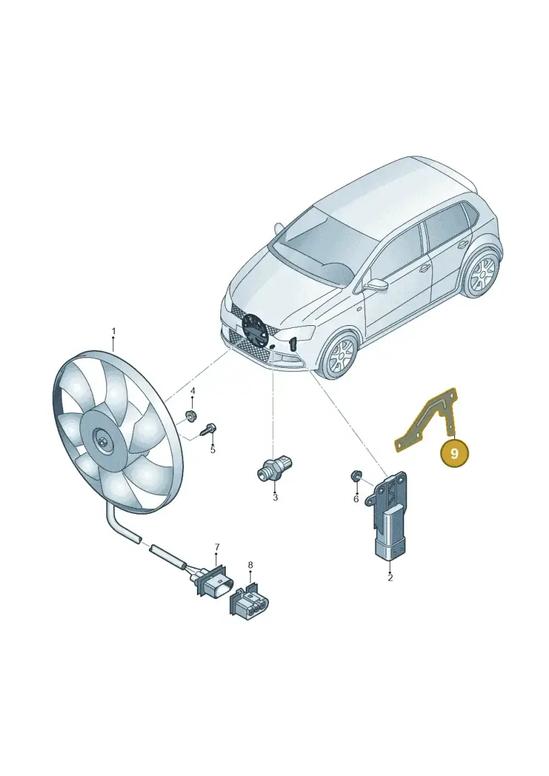 6C0971845E — Volkswagen Polo 1.4 BlueMotion (2014-2017) diagram 773959500, position 9