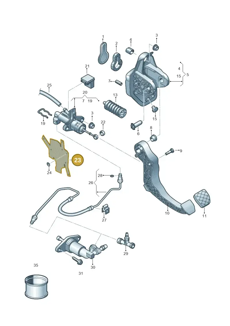 6C2721615E — Volkswagen Polo 1.4 BlueMotion (2014-2017) diagram 773721250, position 23