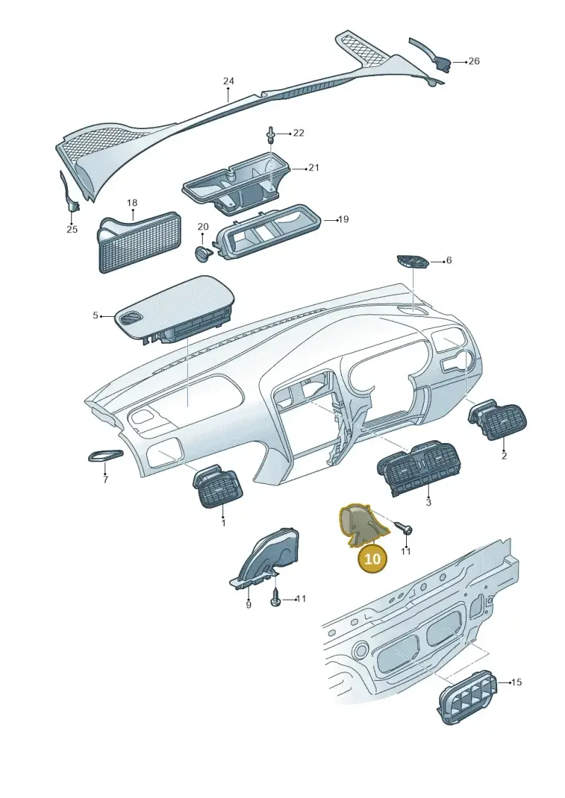 6C2819152 — Volkswagen Polo Vivo (2017-) diagram 495819300, position 10