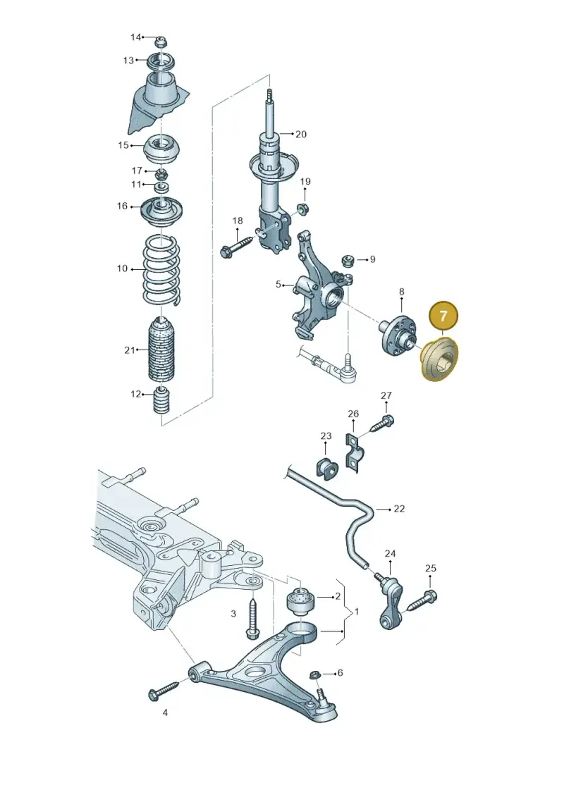 6E0407395A — Volkswagen LUPO/3L TDI (1998-2003) diagram 231407120, position 7