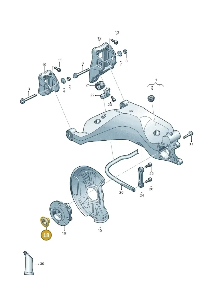 6E0407395A — Volkswagen 6Z3 platform diagram 760501150, position 18
