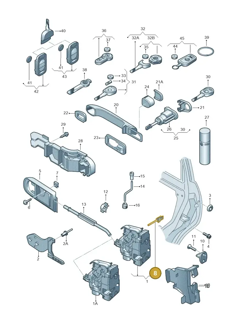 6E0837070 — Volkswagen LUPO/3L TDI (2003-2005) diagram 221837000, position 8