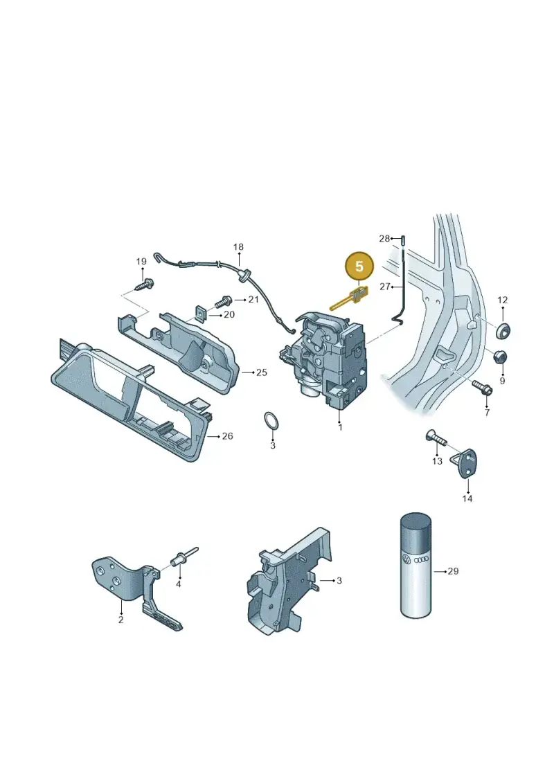6E0837070 — Volkswagen Caddy Maxi Kombi (2010-2015) diagram 443837000, position 5