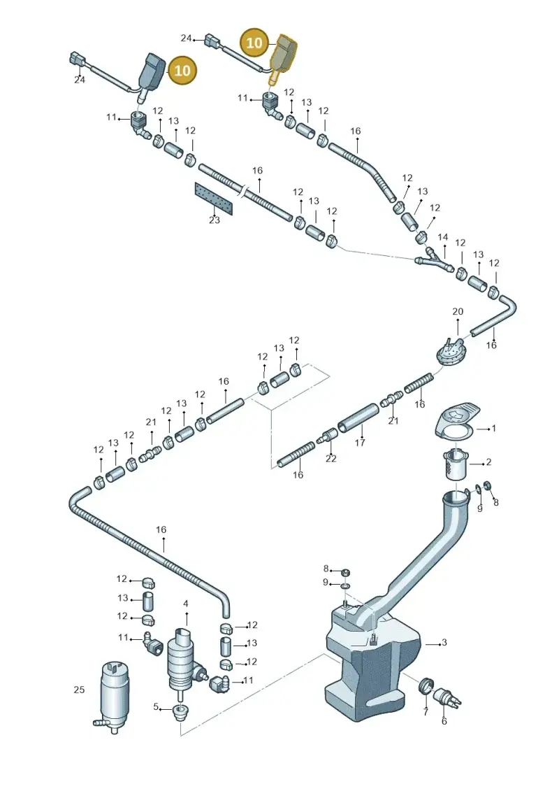 6E0955985B — Volkswagen Polo (2011-2014) diagram 253955100, position 10