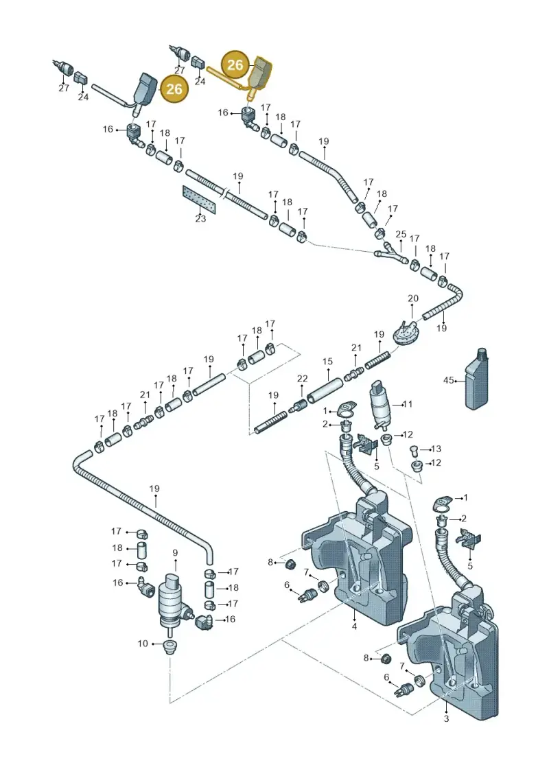 6E0955985B — Volkswagen Polo (2012-2014) diagram 672955100, position 26