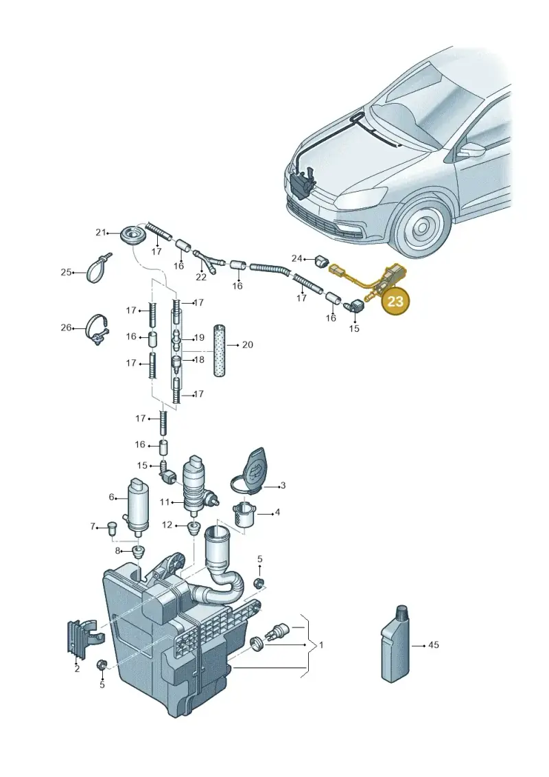6E0955985B — Volkswagen Polo 1.4 BlueMotion (2014-2017) diagram 773955100, position 23