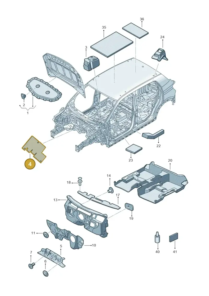 6F0857939 — Volkswagen T-Cross 1,0 (2019-) diagram 581863200, position 4