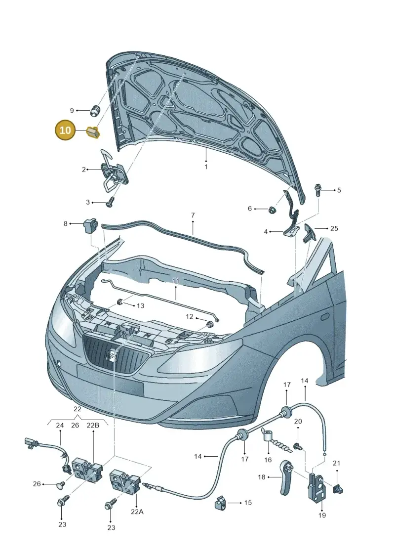 6H0823481A — SEAT Ibiza (2015-) diagram 639823000, position 10