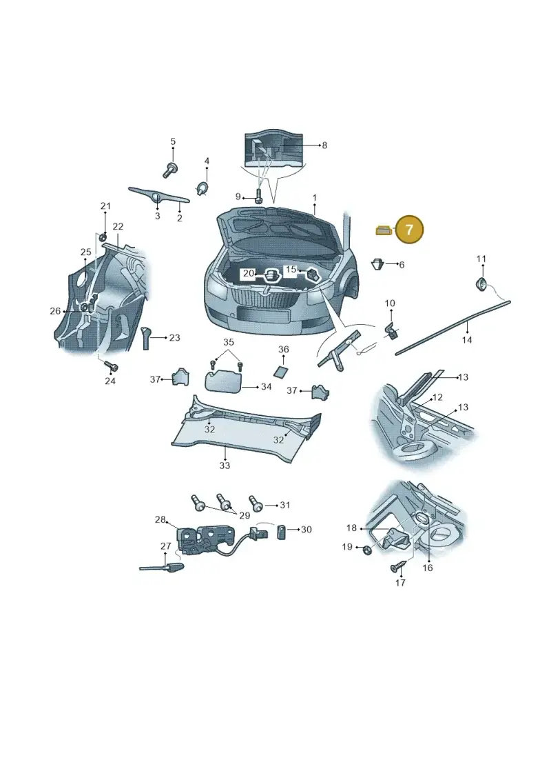 6H0823481A — Skoda Yeti (2013-2017) diagram 666823100, position 7