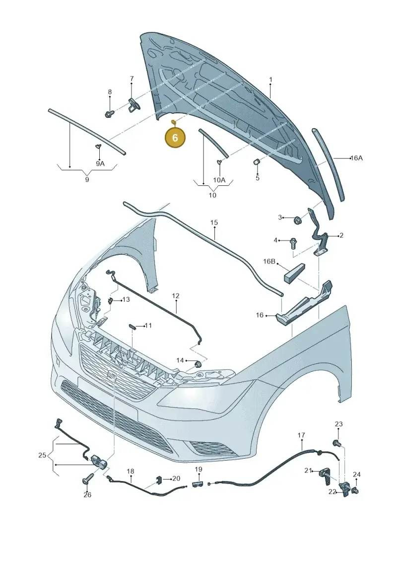 6H0823481A — SEAT Leon ST (2016-2020) diagram 754823000, position 6