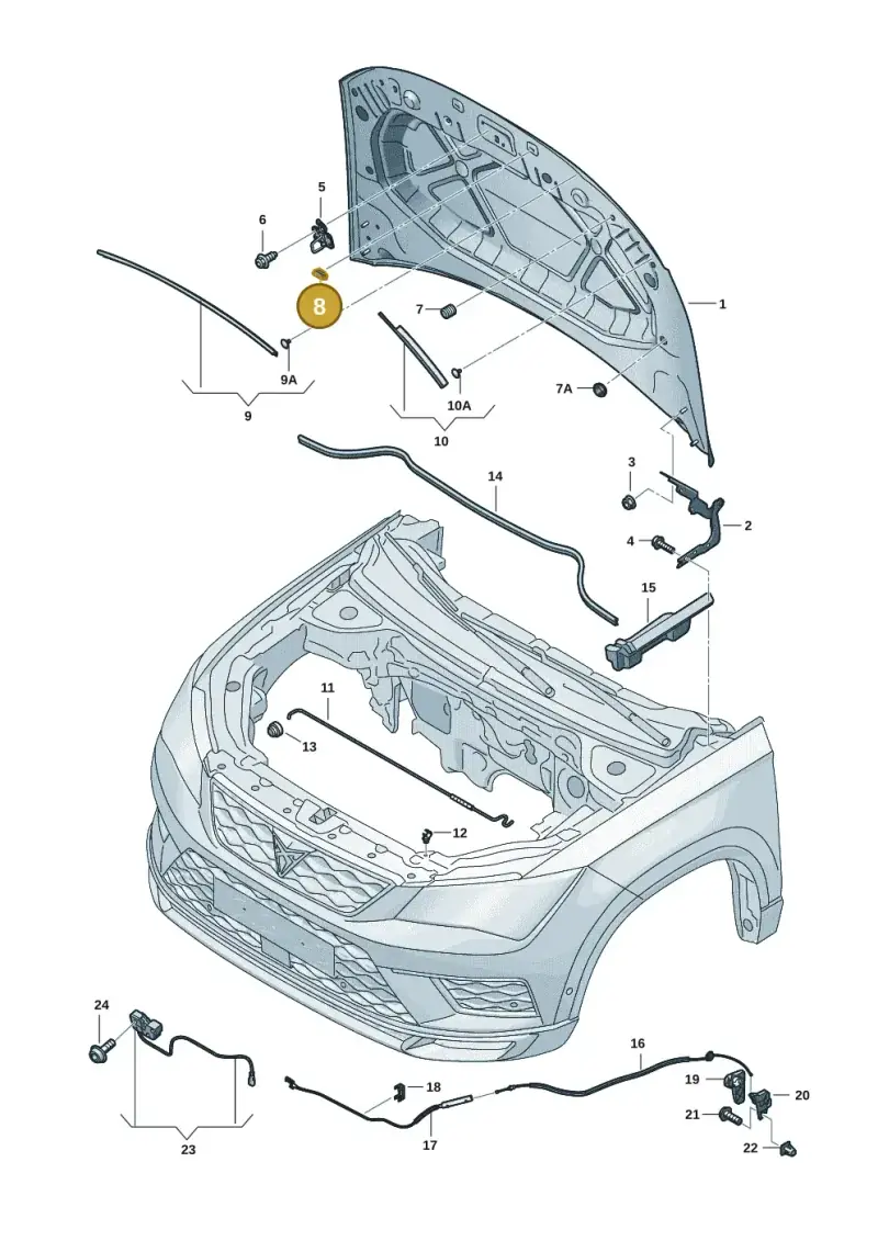 6H0823481A — SEAT Ateca (2016-) diagram 893823001, position 8