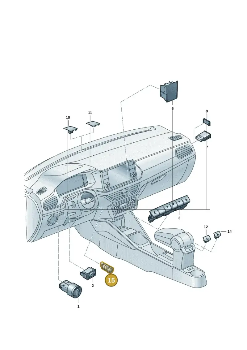 6JA905217AWHS — Volkswagen Polo 1.6 (2020-2022) diagram 62x941050, position 15