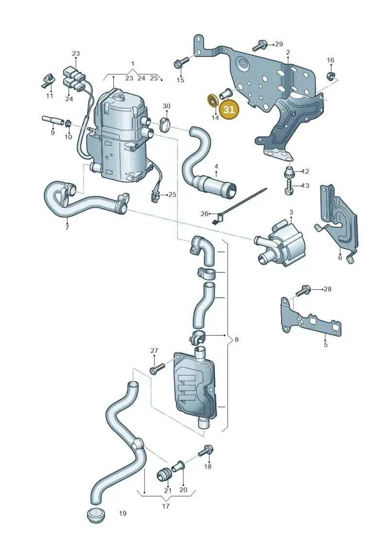 6K0129734 — Volkswagen Touareg (2017-2023) diagram 859261000, position 31