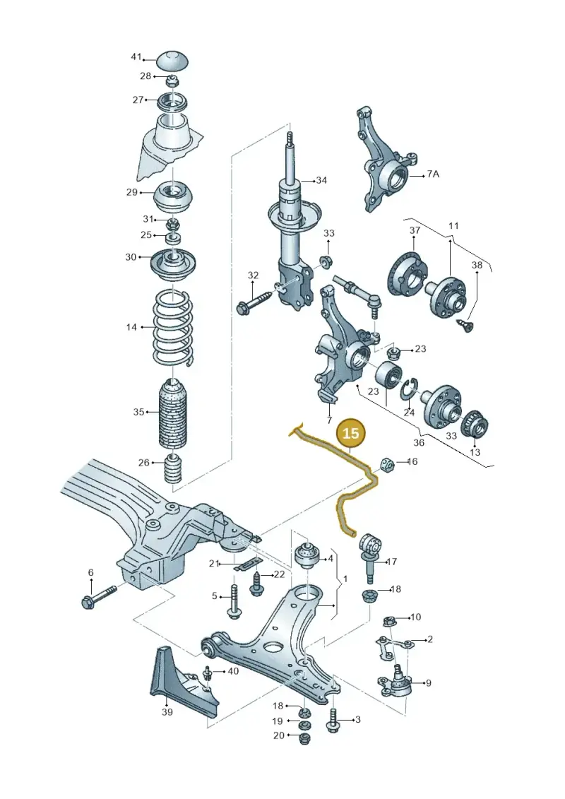 6K0411315 — Volkswagen 6K0 platform diagram 158407100, position 15