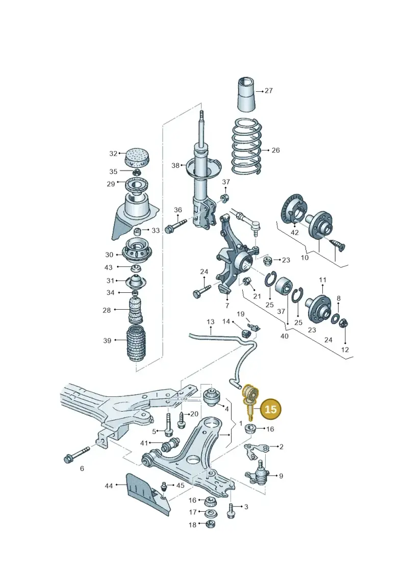 6K0411315 — Volkswagen CADDY-KOMBI/KASTENW.   06> (2005-) diagram 138407100, position 15