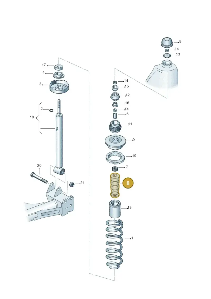 6K0512131A — Volkswagen POLO (1999-2001) diagram 240511100, position 8