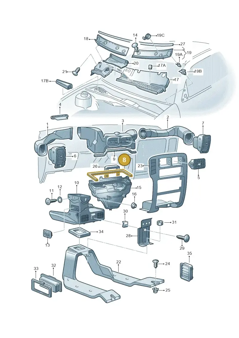 6K0819070 — Volkswagen CADDY-KOMBI/KASTENW.   06> (2005-) diagram 138819300, position 8