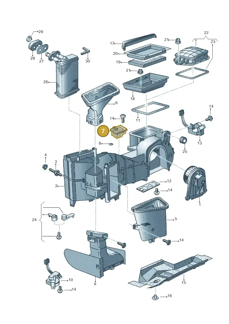 6K0819070 — Volkswagen POLO CLASS./PL. "ZA" (1996-2003) diagram 238819200, position 7