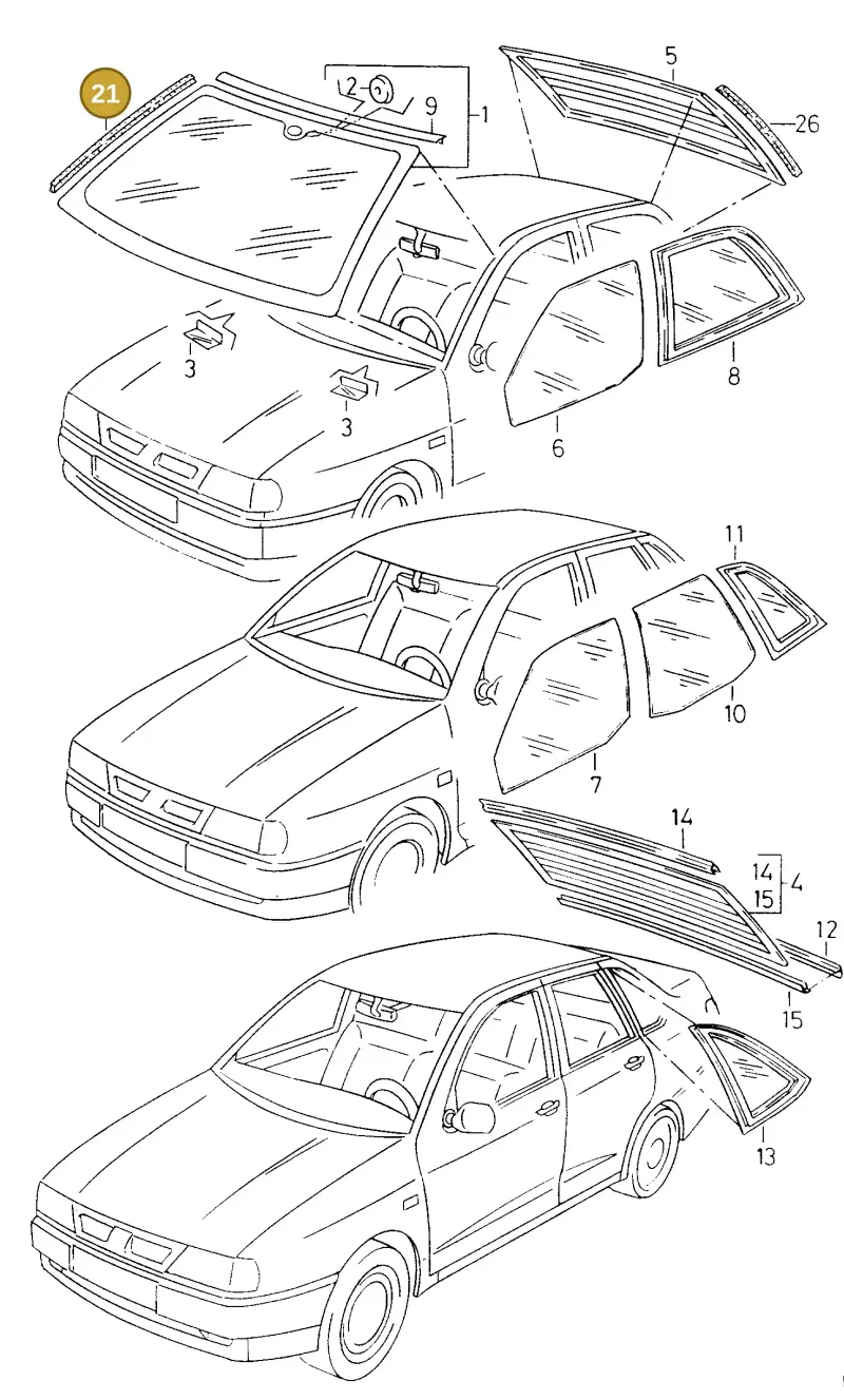 6K0845349C — Volkswagen POLO CLASS./PL. "ZA" (1996-2003) diagram 138845000, position 21