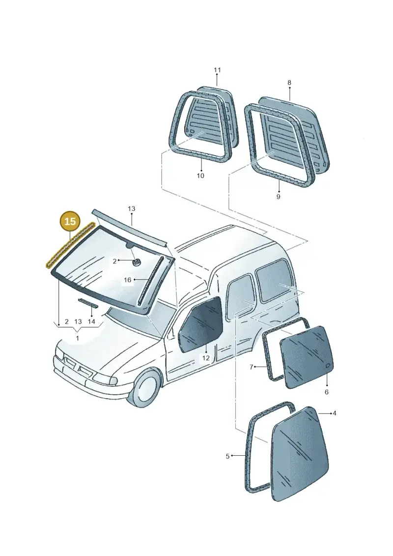 6K0845349C — Volkswagen CADDY-KOMBI/KASTENW.   06> (2005-) diagram 173845000, position 15