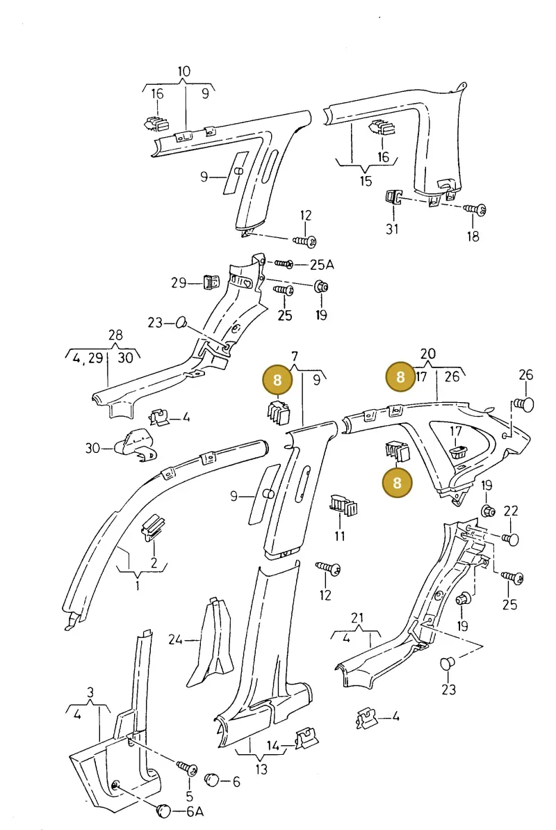 6K0867838 — Volkswagen POLO CLASSIC           06> (2005-) diagram 242867670, position 8