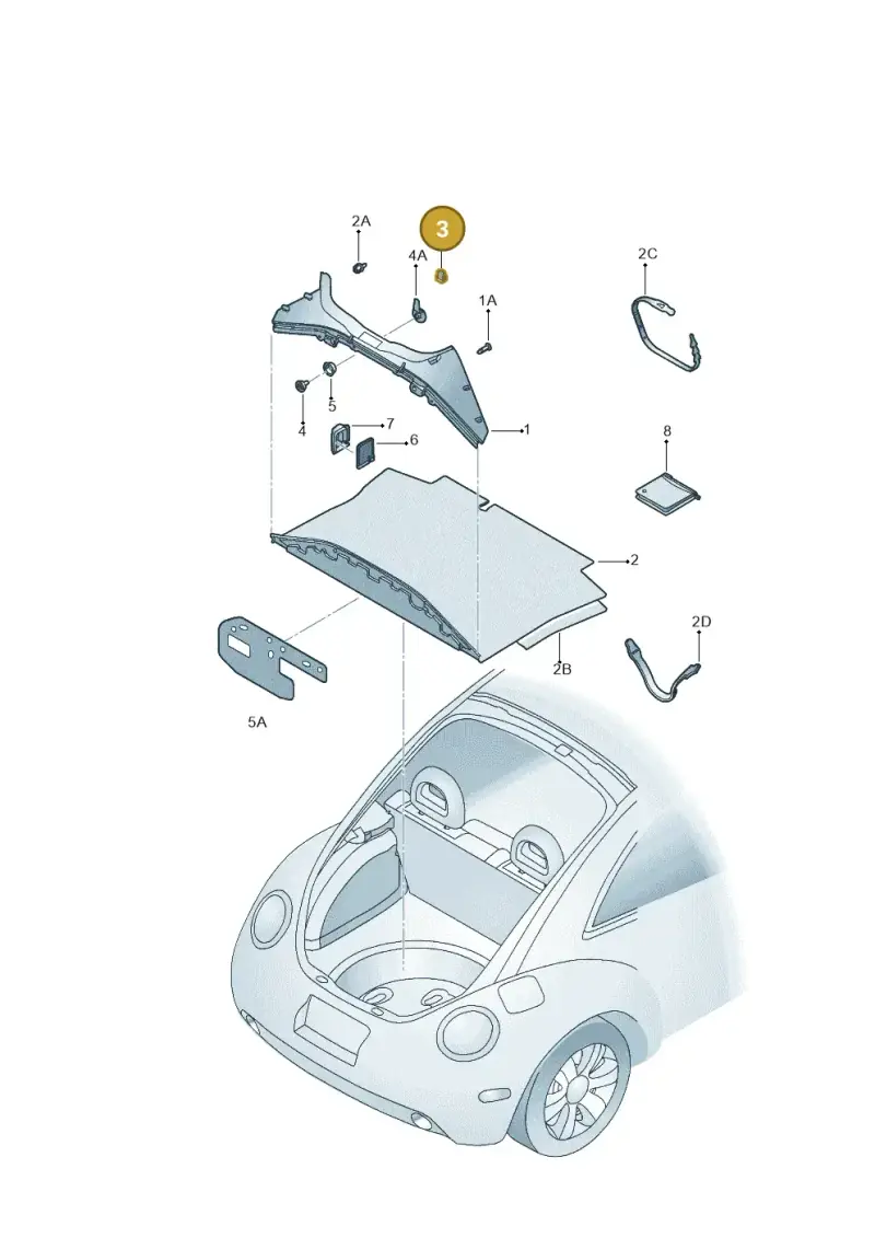 6K0867838 — Volkswagen New Beetle             06> (2005-) diagram 206863800, position 3