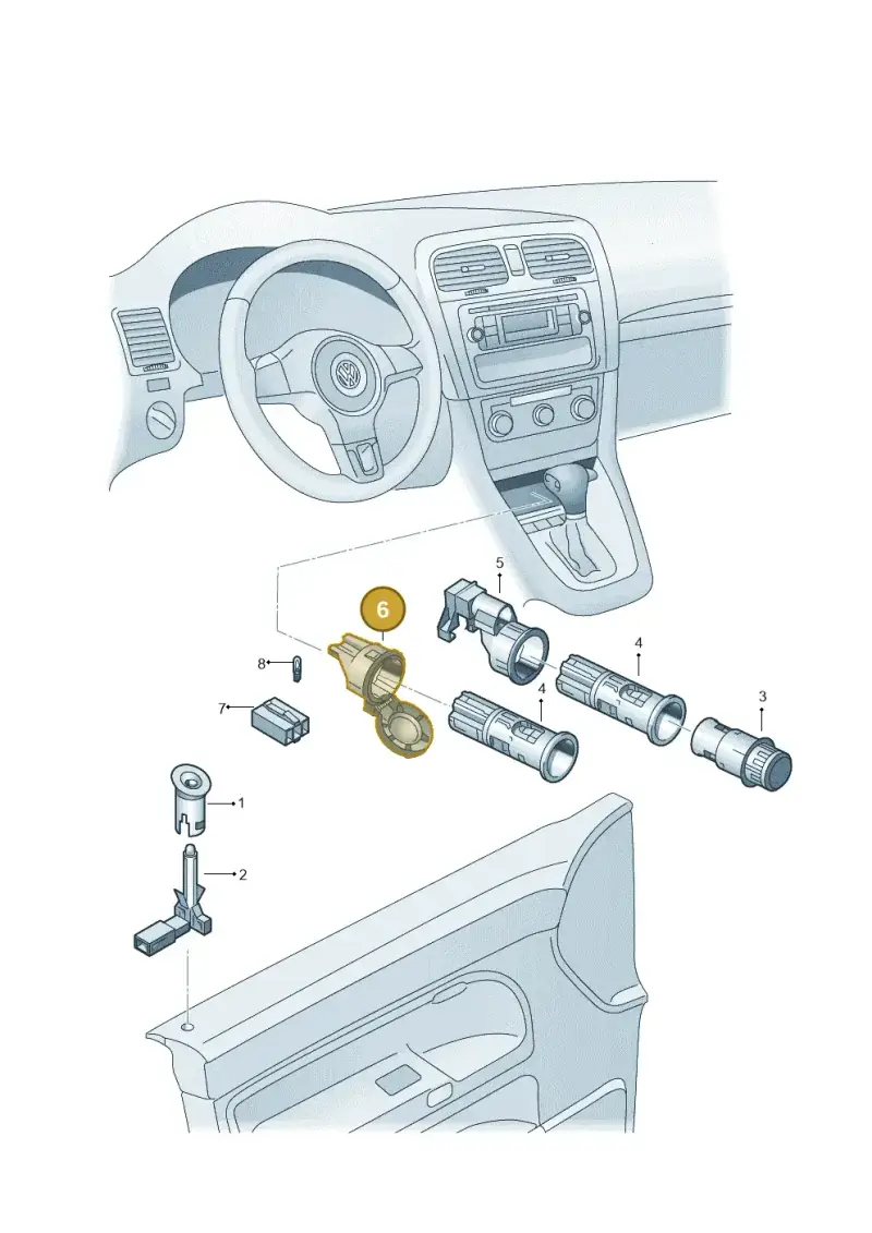 6K0919243 — Volkswagen Polo 1.4 BlueMotion (2014-2017) diagram 672919200, position 6