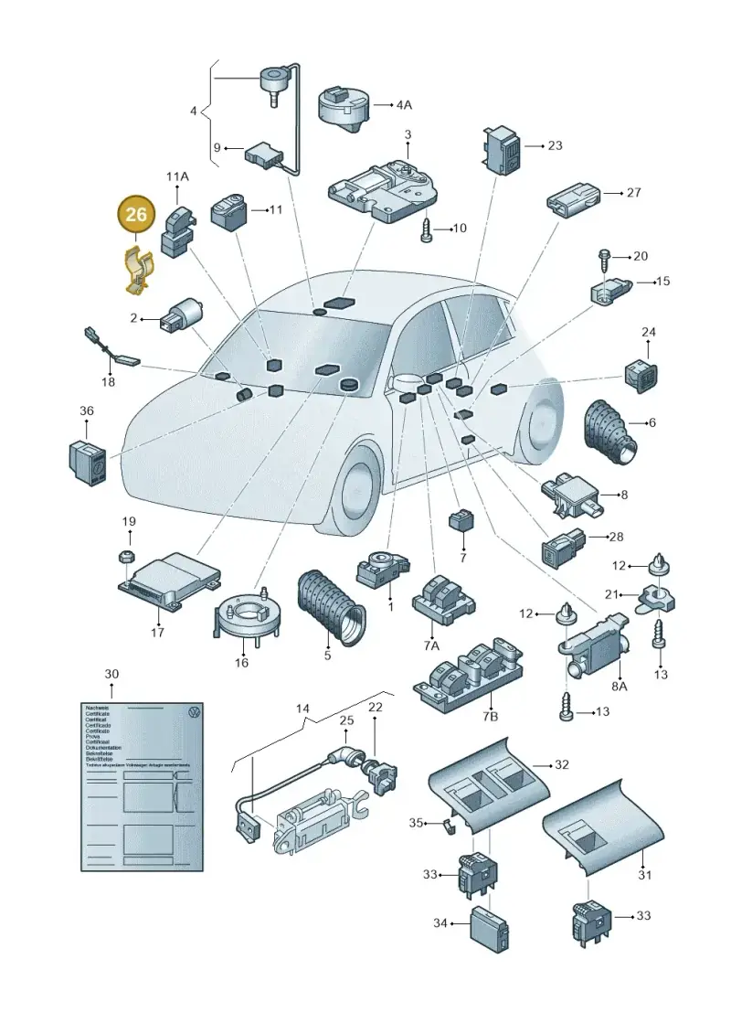 6K0971847A — Volkswagen Jetta Wagon (2001-2001) diagram 221959000, position 26