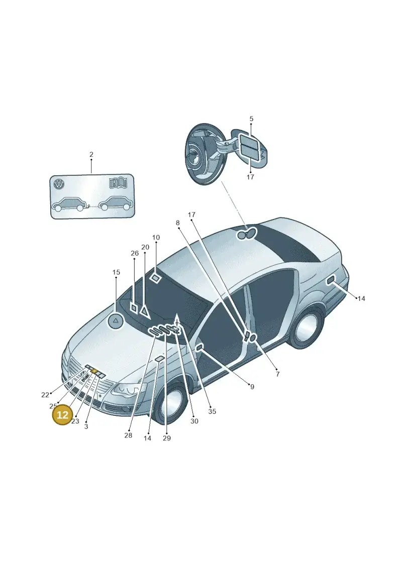 6N0010231Q — Volkswagen Passat estate (2008-2011) diagram 460010000, position 12