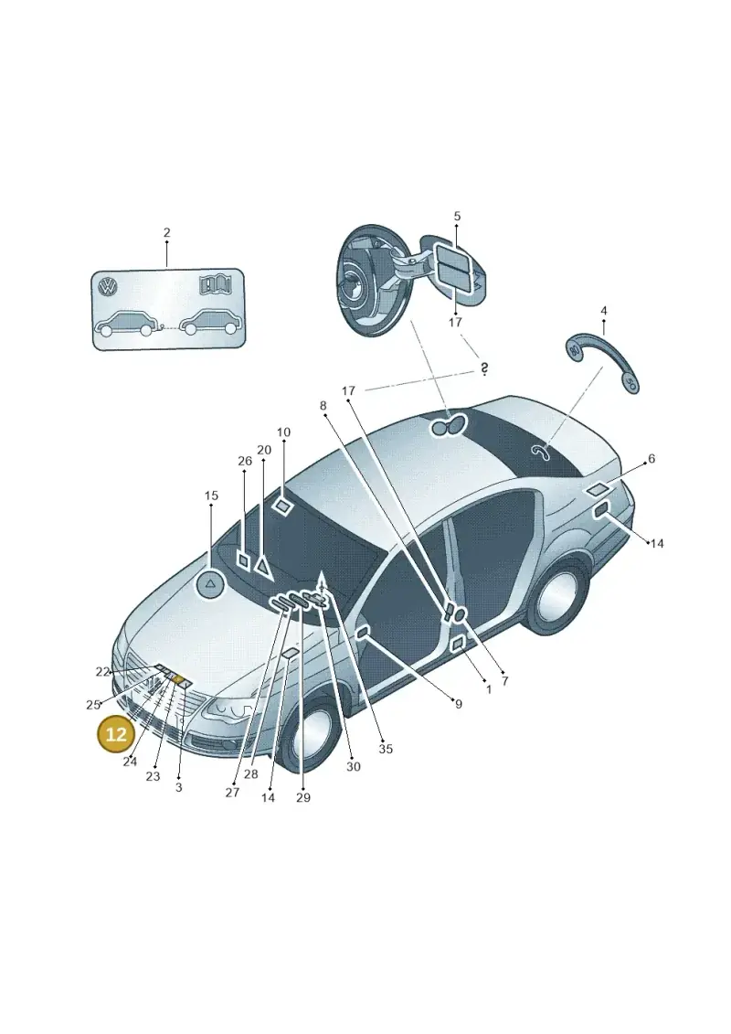 6N0010231Q — Volkswagen Passat CC (2011-2016) diagram 656010000, position 12