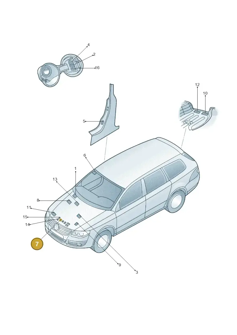 6N0010231Q — Volkswagen Golf estate (2009-2013) diagram 684010000, position 7