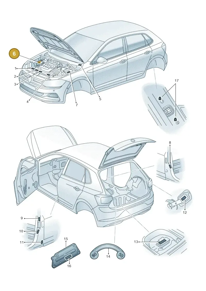 6N0010778L — Volkswagen T-Roc BlueMotion (2017-2024) diagram 837010000, position 6