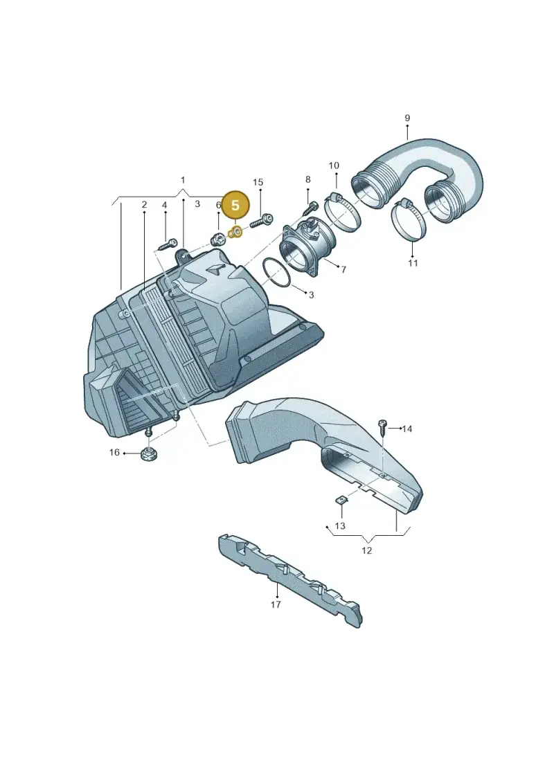 6N0129734 — Volkswagen Phaeton (lang) (2003-2006) diagram 258129200, position 5