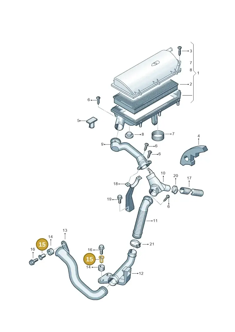6N0129734 — Volkswagen New Beetle Cabrio. (2003-2005) diagram 269129100, position 15