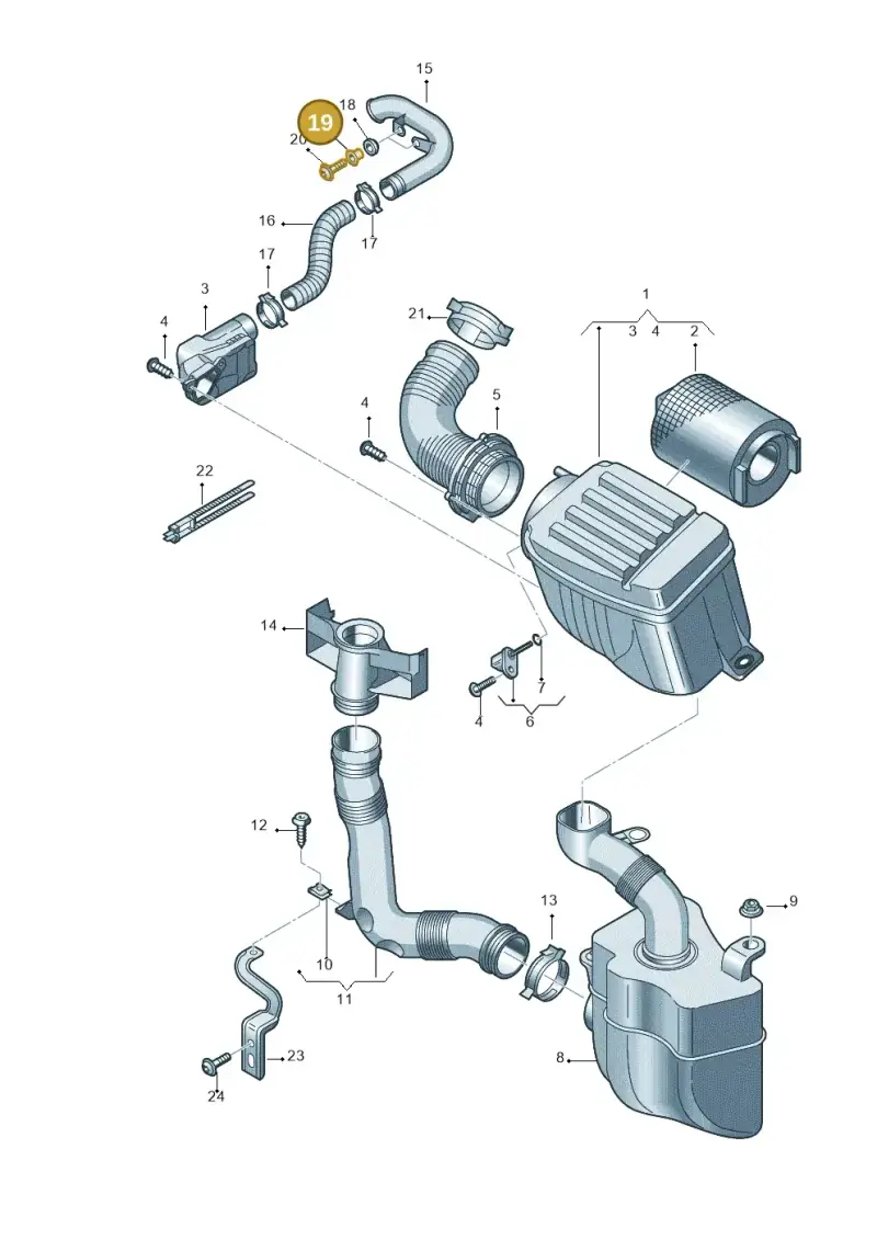 6N0129734 — Volkswagen TOURAN (2003-2005) diagram 420129700, position 19