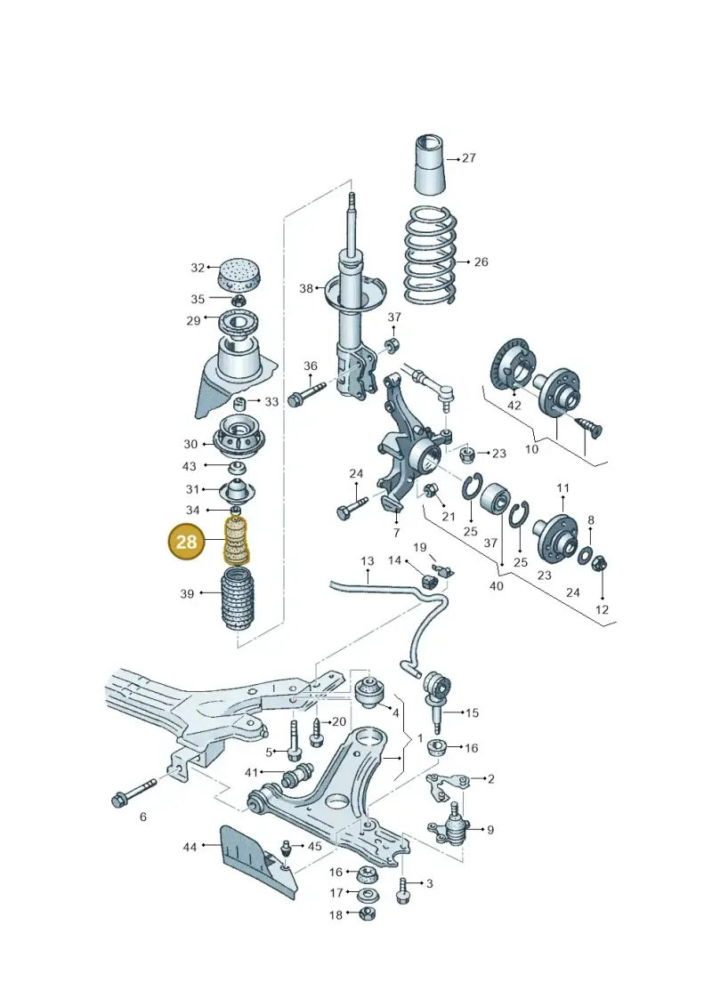 6N0412303A — Volkswagen POLO CLASSIC           06> (2005-) diagram 138407100, position 28