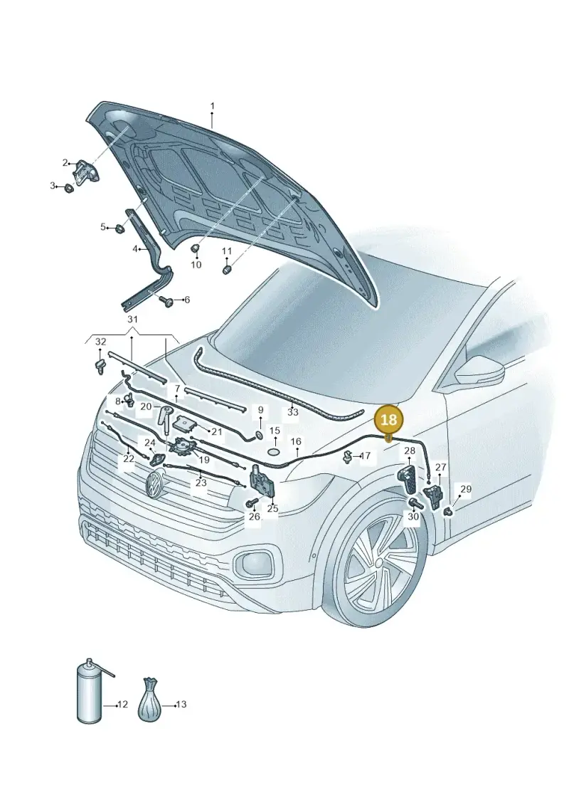 6N0419044 — Volkswagen T-Cross 1,0 (2018-2024) diagram 587823000, position 18